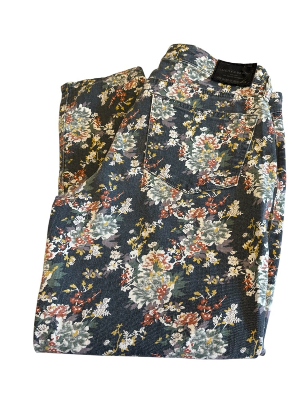 Lucky Brand Floral Ankle Jeans in Navy Multi